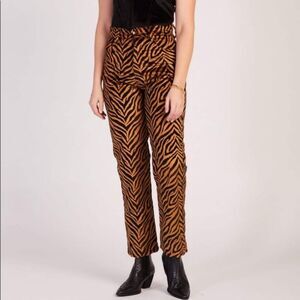 TACH Brown and Black Zebra Print Straight Leg Pants